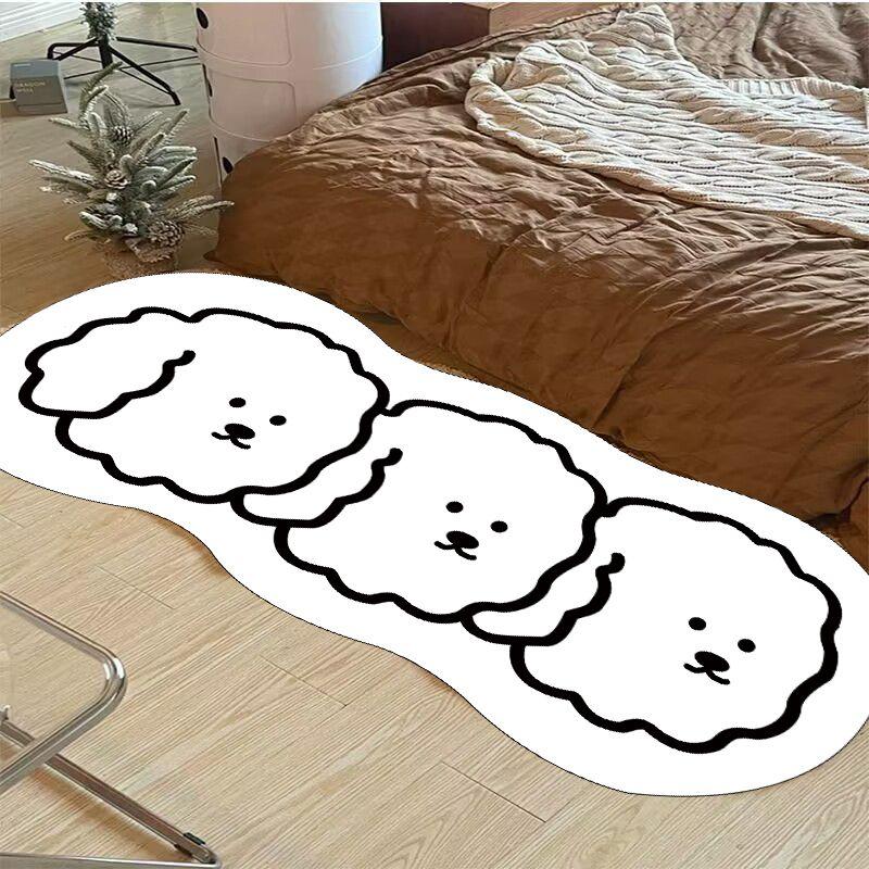 Nordic Fluffy Soft Bedroom Carpet Kids Room Bedside Rug Non-Slip Floor Mat Living Room Decoration Long Area Rug