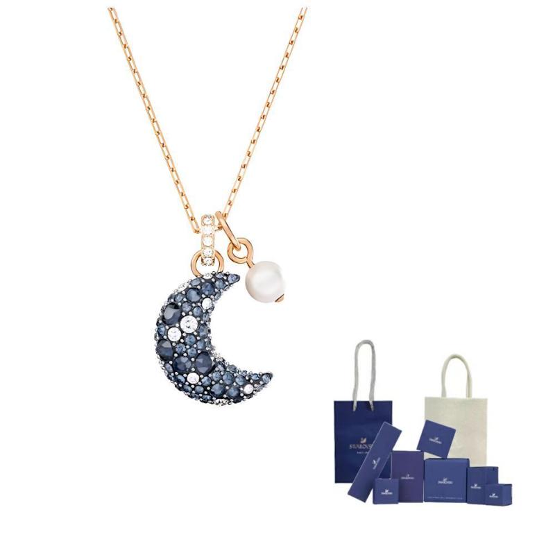 Swarovski Sublima Faux Crystal, Faux Pearl Necklaces Womens Blue F (One Size Fits All)-Original Brand Box And Bag