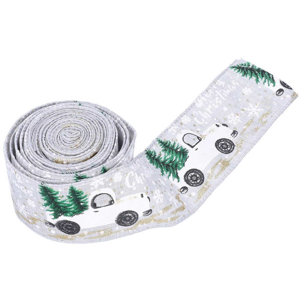 6 Yards Christmas Ribbon Cute Patterns Attractive Design 2 Colors Beautiful Practical   Wrapping Ribbon for Decoration