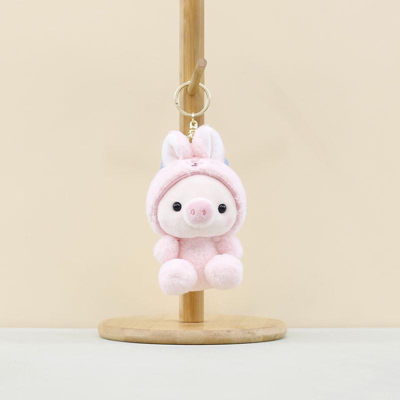 Cute Transforming Pig Plush Keychain Adorable Stuffed Animal Bag Charm For Kids
