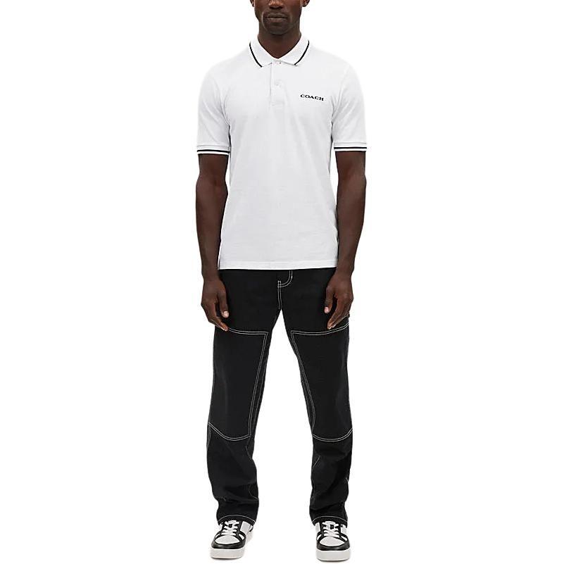 Coach SS24 Polo Shirt Men's White CO817-WHT