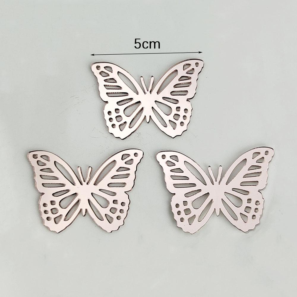 10Pcs 3D Gold Sliver Butterfly Cake Decoration Acrylic Hollow Cupcake Topper for Birthday Wedding Anniversary Baby Shower Party