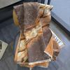 Imitation cashmere landscape scarf women's autumn and winter versatile contrasting colors landscape simple retro warm scarf