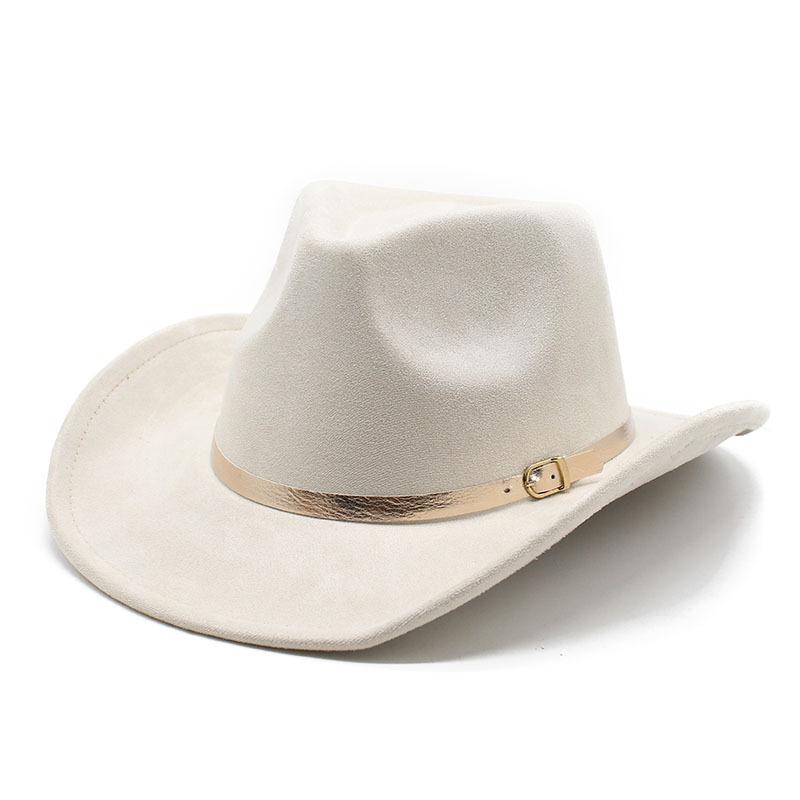 Wide Belt Suede Western Denim Top Hat Men'S And Women'S Couple Hat