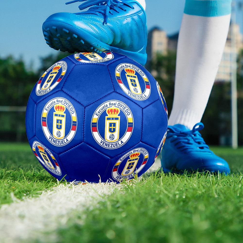 Real Oviedo size5 Soccer Ball, colorful, suitable for all ages, machine-stitched, PVC material, competition grade,durable and high bounce
