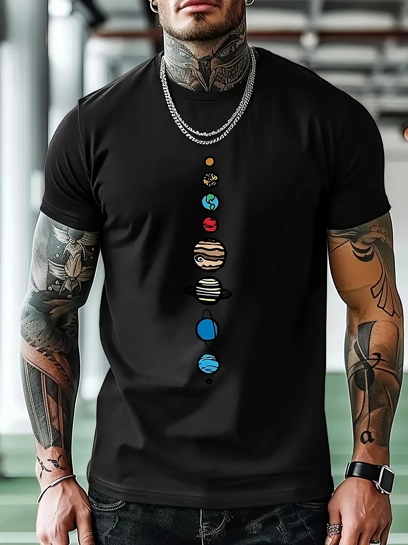 

Casual Graphic T-shirt - Vibrant Red Geometric Print Short Sleeve Round Neck Tee M