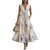 Best-Selling Elegant Vacation Sleeveless Pleated Print Dress