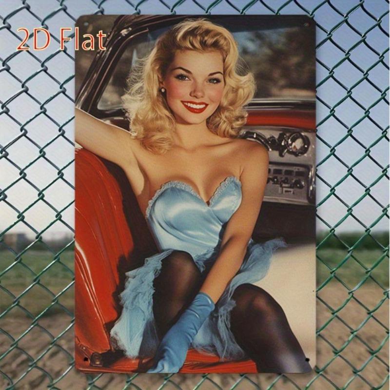 Pin-Up Girl Blechschilder, Garage Werkstatt Metalldekor 20x30cm