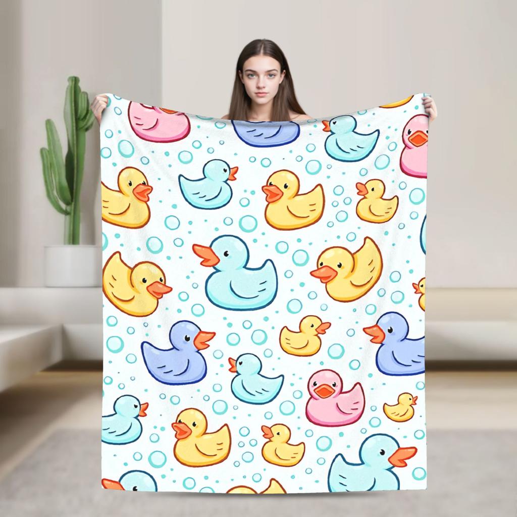 Yellow Rubber Duck   Blanket Quality Super Warm  Bedding Throws Winter Boy Girl Bedroom Print Bedspread
