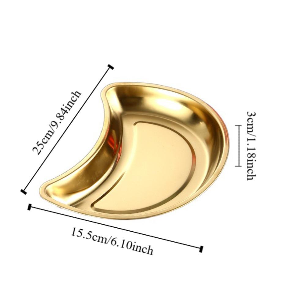 Multifunktionale Halbmond-Metallschalen Lustiger Kinder Teller Geschirr Gemüseteller Familienzusammenkunft