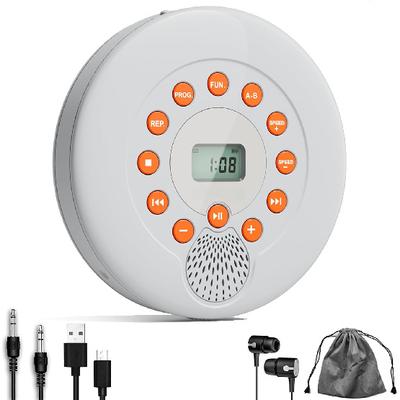 Ev için Şarj Edilebilir Taşınabilir CD Çalarlar, Dahili Hoparlörler ve Kulaklıklar CD/U Disk/AUX/A-B Tekrarı/LCD Ekran/10 Hız/Atlamayı Önleme'yi Destekler
