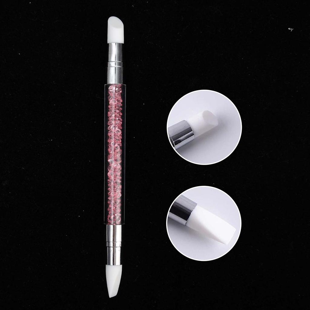 Double Head Silicone Nail Art Pen Carving Flower Sculpting Pen Adjustable Glue Stick Embossing Brush Professional Manicure Tools