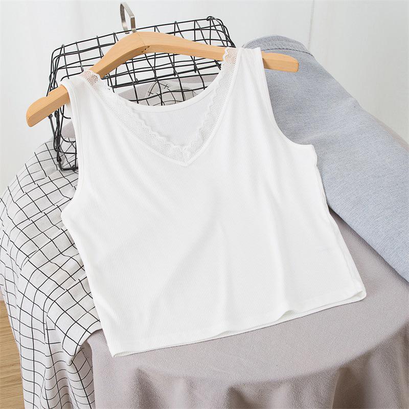 

Ice Cool Ribbed Women s Sexy Short Tank Top - Versatile Solid Color Inner Layer One Size