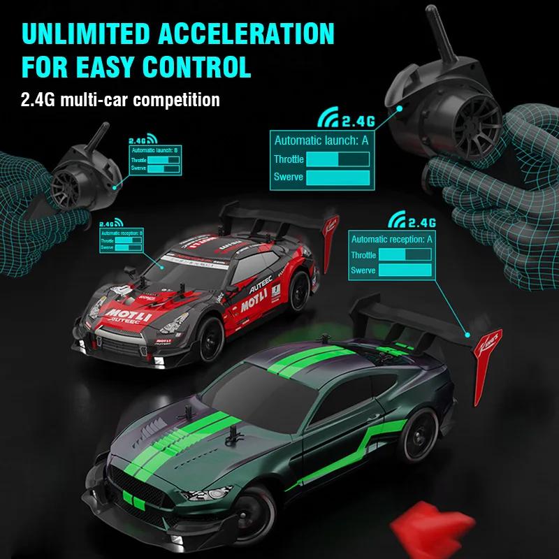 Non-Toxic 4Wd Rc Drift Car 1/14 Radio Controlled Racing Cars 50Km/H High Speed Electric Children'S Racing Vehicle Toys For Children Kids Gifts