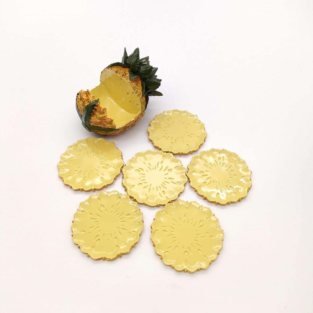 Set of 6 Pineapple Fruit Asian Home Party A006 Coasters, Handmade, Decor, Supplies,