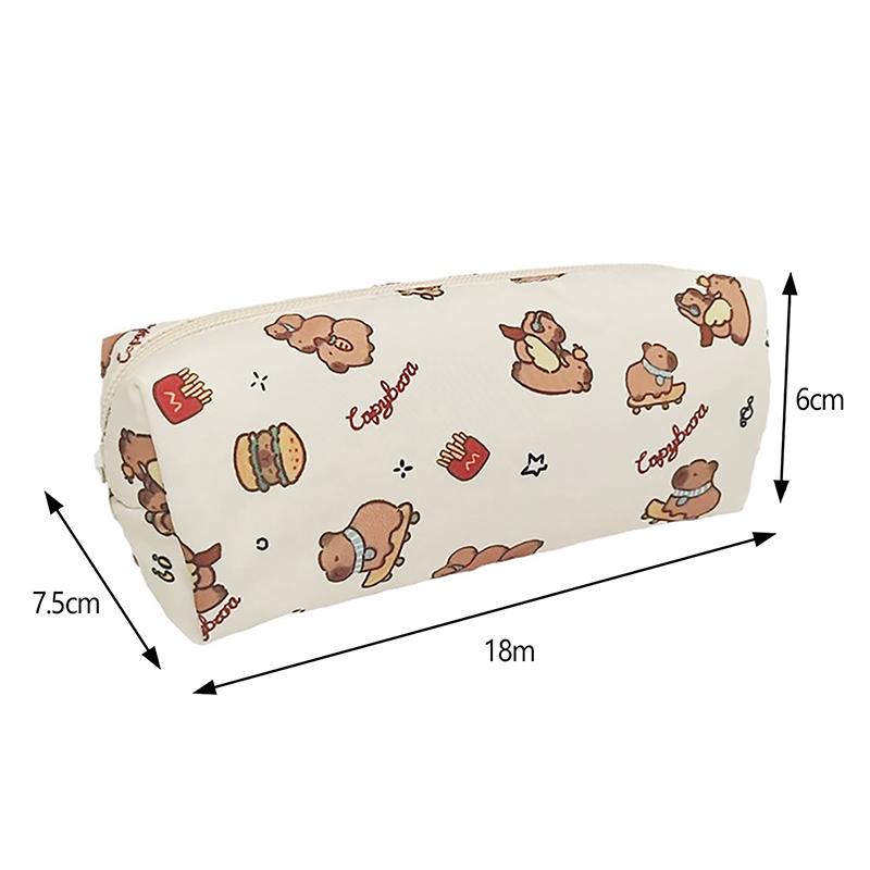 Cute Kawaii Good-Looking Capibala Pattern Print Stationery Bag Simple Pencil Case Pen Bag School Supplies Student Gift