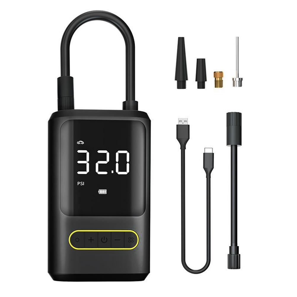 

Portable Electric Air Pump Multi-purpose Electric Pump Inflator USB Type-C Rechargeable 4000mAh Battery for Bike Motorcycle Car чорний