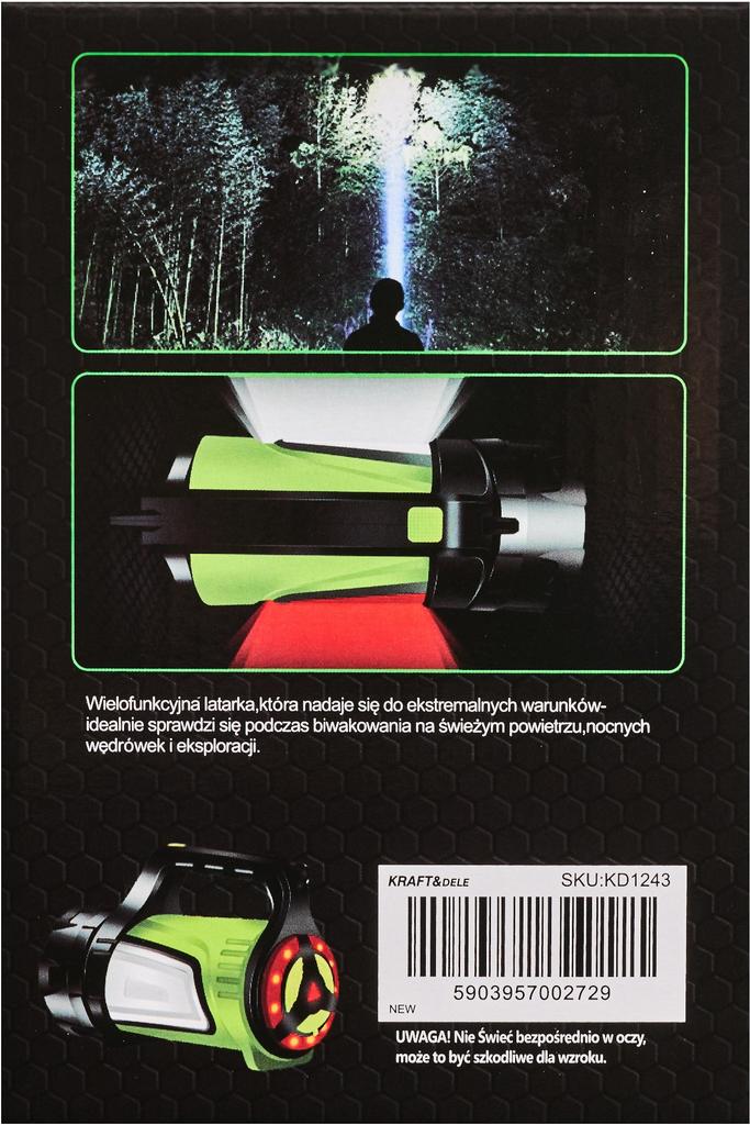 Rechargeable Flashlight with Side Lights KD1243