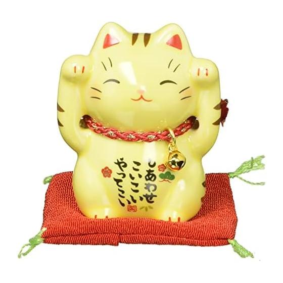 Yakushi Kiln Ayae Fuku Lucky Cat (Tiger/Small)