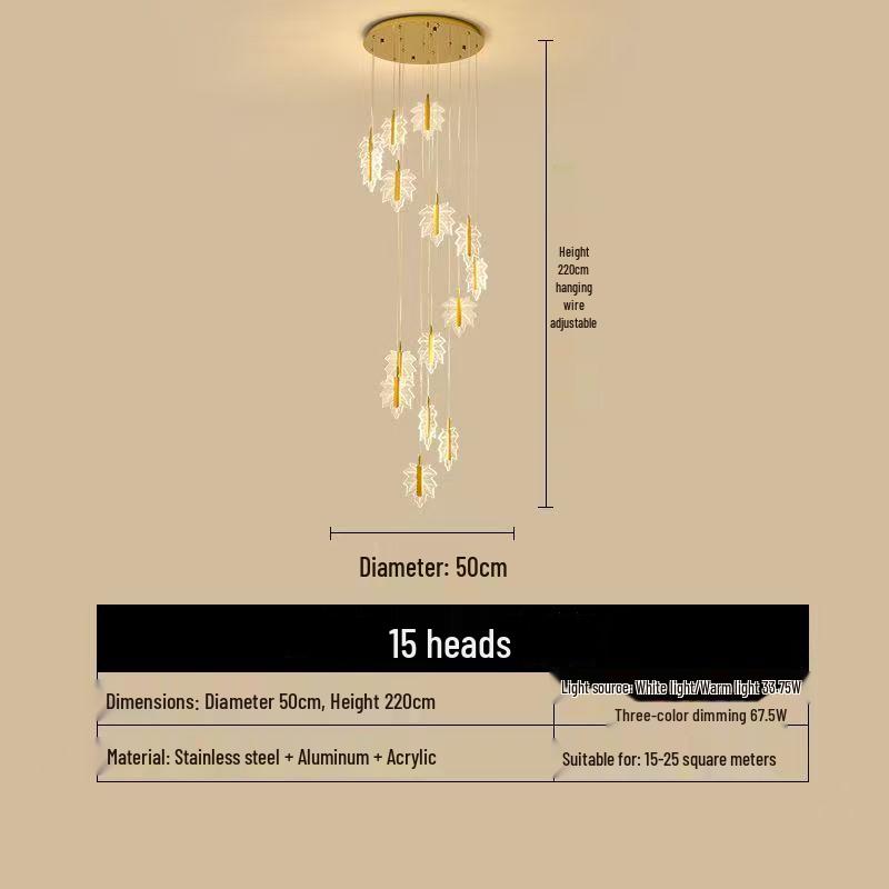 Nordic Loft Luxury Rotating Stairwell Pendant Light