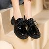 Fashion 5CM Autumn Spring Women Oxford Flats Shapes Brogue Leather Full Black Office Outsole Mole Female Ballet Derby Shoes Ladies