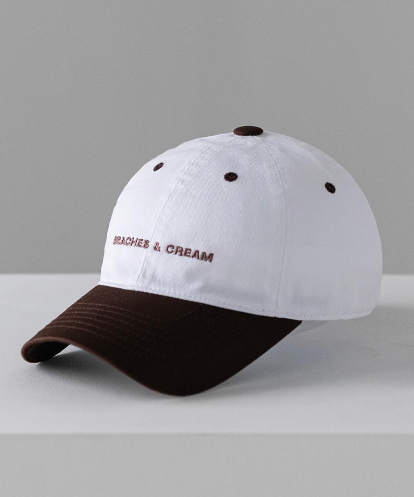 Bichiseuaenkeulim Small Logo Two-Tone Ball Cap-White(Brown)