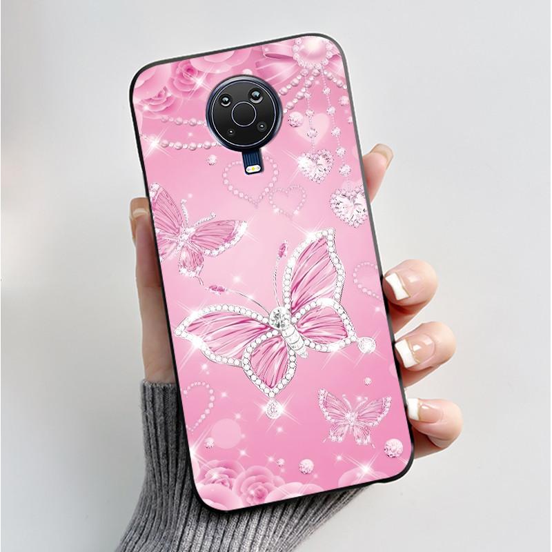 Printed Phone Case For Nokia G10 / Nokia G20 / Nokia 6.3 Fundas Soft Silicone Black Shell Cover Cute Flower Cartoon Casing Coque