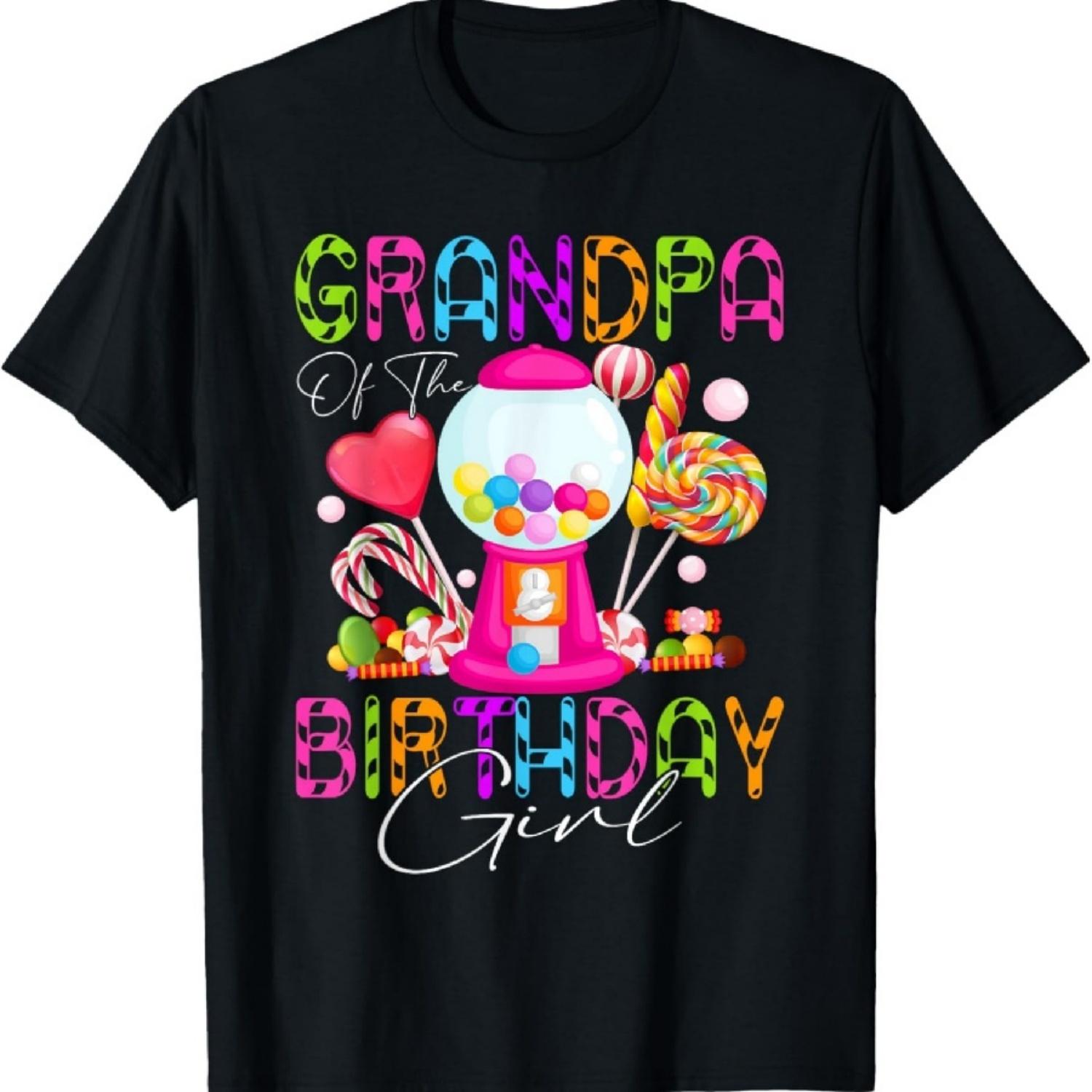 

Grandpa Of The Birthday Bday Girl Candyland Candy Birthday T-Shirt XXXXXL чорний