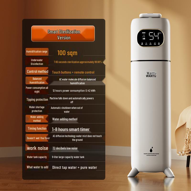 Silent Floor-standing Air Humidifier & Purifier with Large Mist Output for Home, Bedroom, Pregnant Women, Babies & Indoor Aroma Therapy