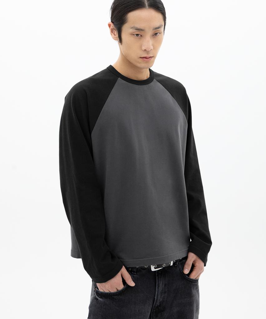 BRENSON Pitched Raglan Long Sleeve (Dark Grey/Black)