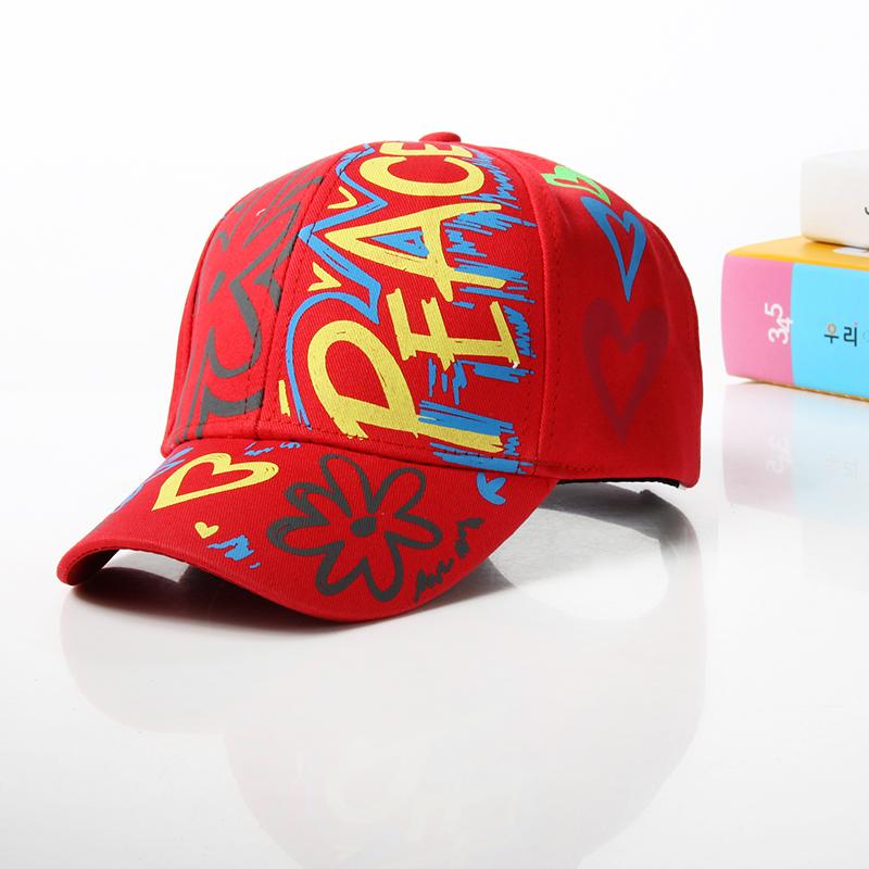 Fashion cotton Graffiti boy girl Baseball caps Children Printed snapback hat Kids Popular hip hop hat Cap hot sell