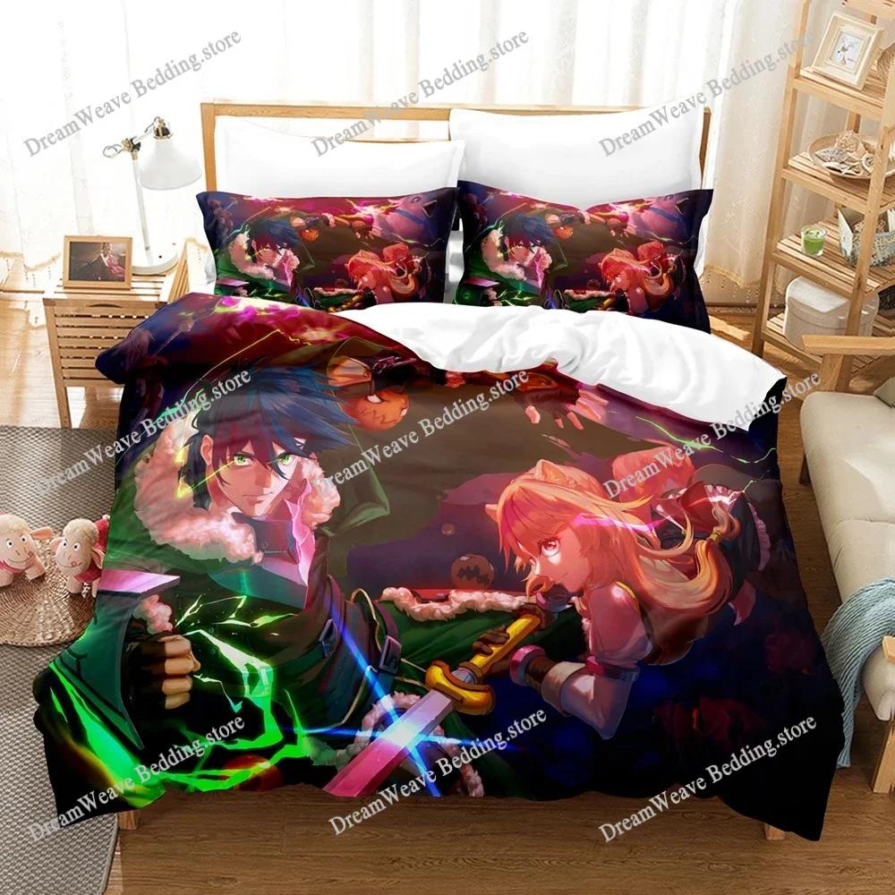New Anime The Rising of The Shield Hero Bedding Sets Duvet Cover Set with Pillowcase Twin Full Queen King Bedclothes Bed Linen74