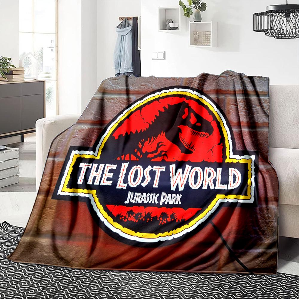 Jurassic Park Neon Sign Blanket Soft Throw Blanket For Home Bedroom Bed Sofa Travel Office Solid Christmas Blanket