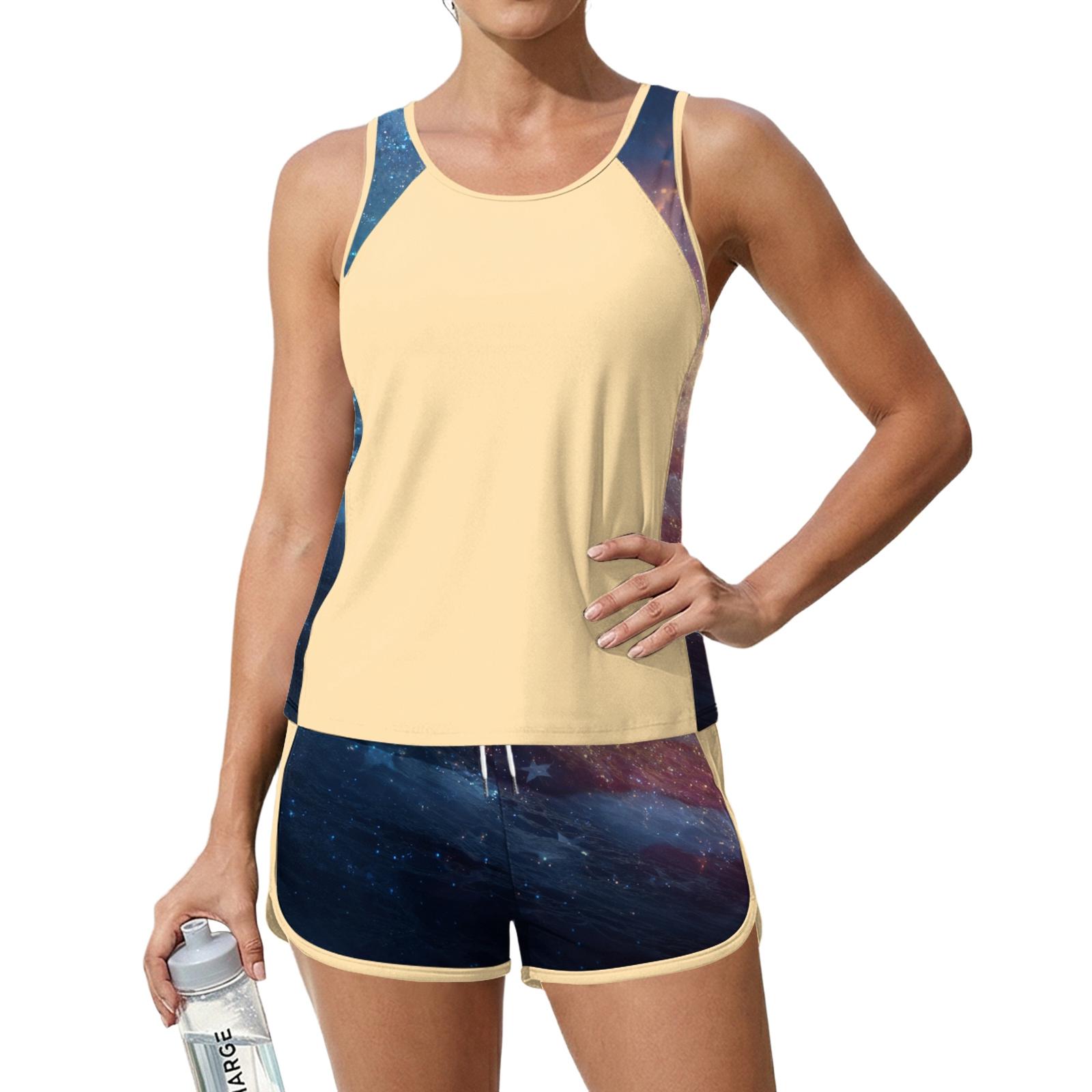 

Women Flag Tank Top And Shorts Set Sleeveless Patriotic Print Two Piece Outfit Summer Casual Sportswear Loungewear XL