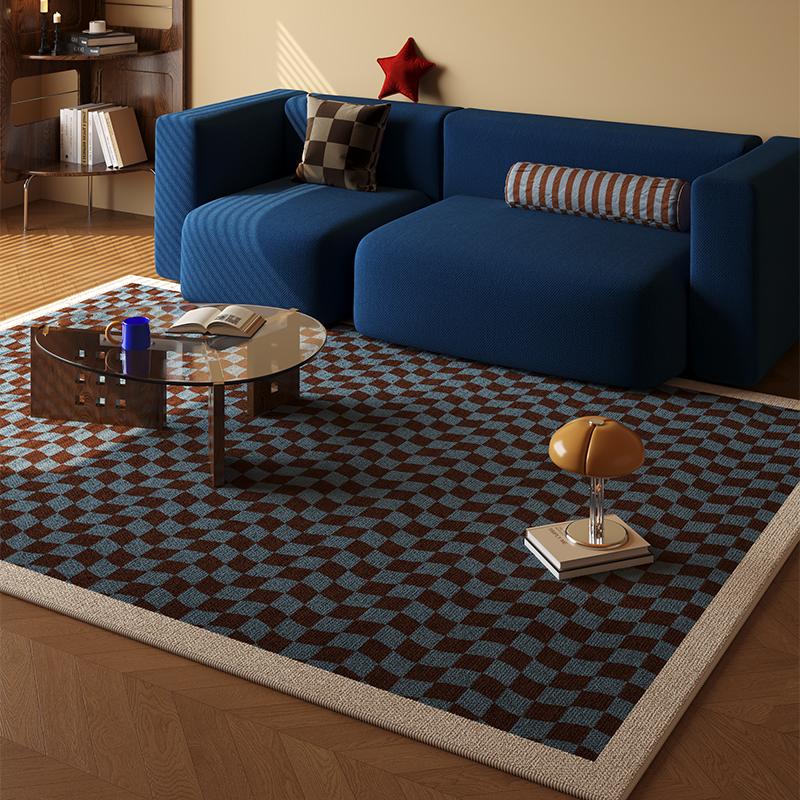 

VIKAMA Blue Striped Carpet Living Room 2025 New Light Luxury High-level Sense of Sofa Washable Mats Waterproof Home Decor 60X90CM(2X5.3FT