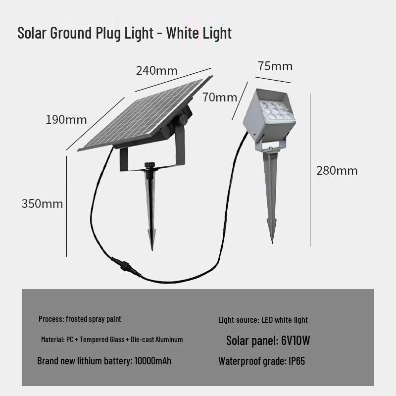 Солнечный светодиодный садовый прожектор, водонепроницаемый