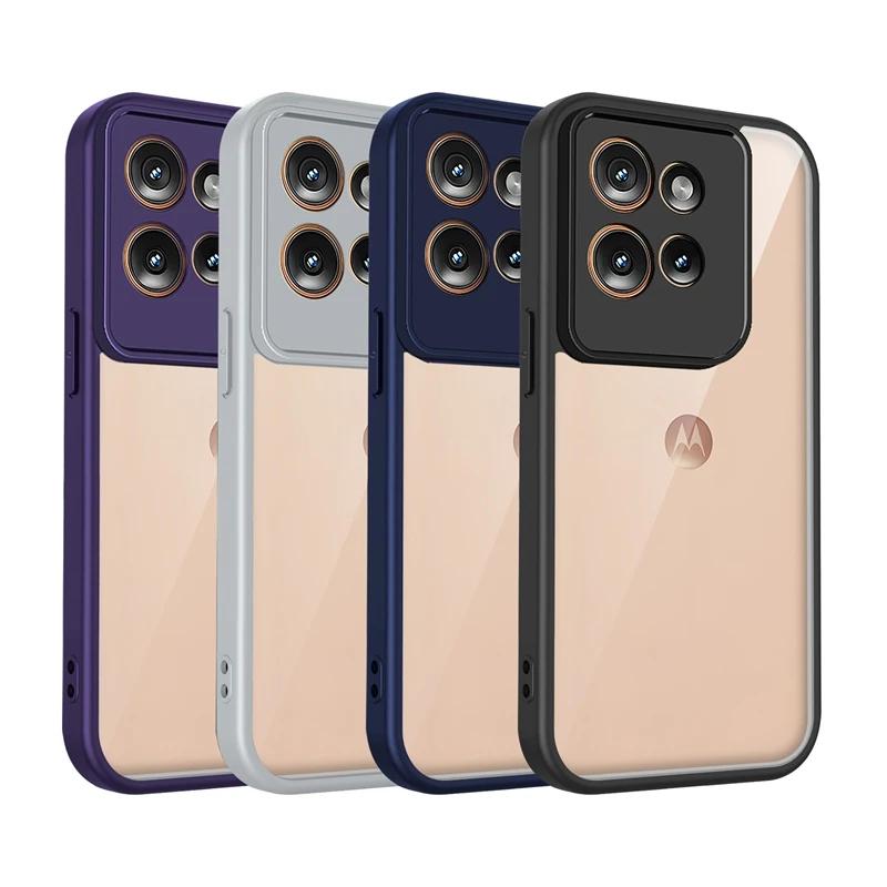 Transparent Silicone Case For Motorola Edge 60 Neo Edge60 Neo PC Back TPU Bumper Shockproof Clear Phone Cases Cover