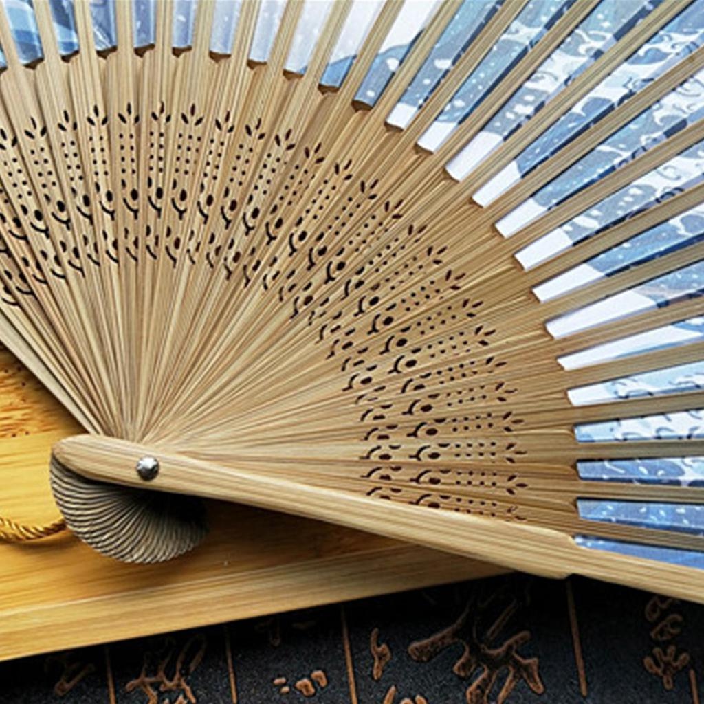 Silk Hand Fan Vintage Silk Folding Hand Fan Kanagawa Waves Japanese Folding Fan Women Bamboo Fans Japanese Art Craft Gift