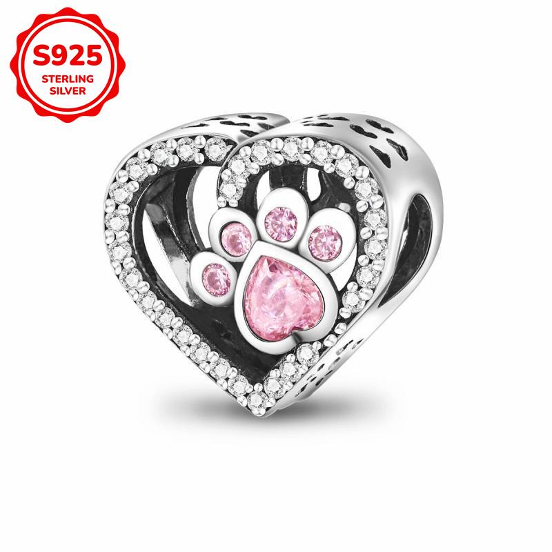 925 Silver Pink Cute Lovely Butterfly Perfume Girl Charms Beads Fit Bracelet DIY Making For Woman Jewelry