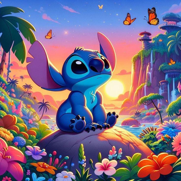 Cute Lilo&Stitch and Angel Disney Cartoon 5d Full Diamond Painting Fantasy Sweet Drean Stitch Anime Mosaic Cross Stitch Decor