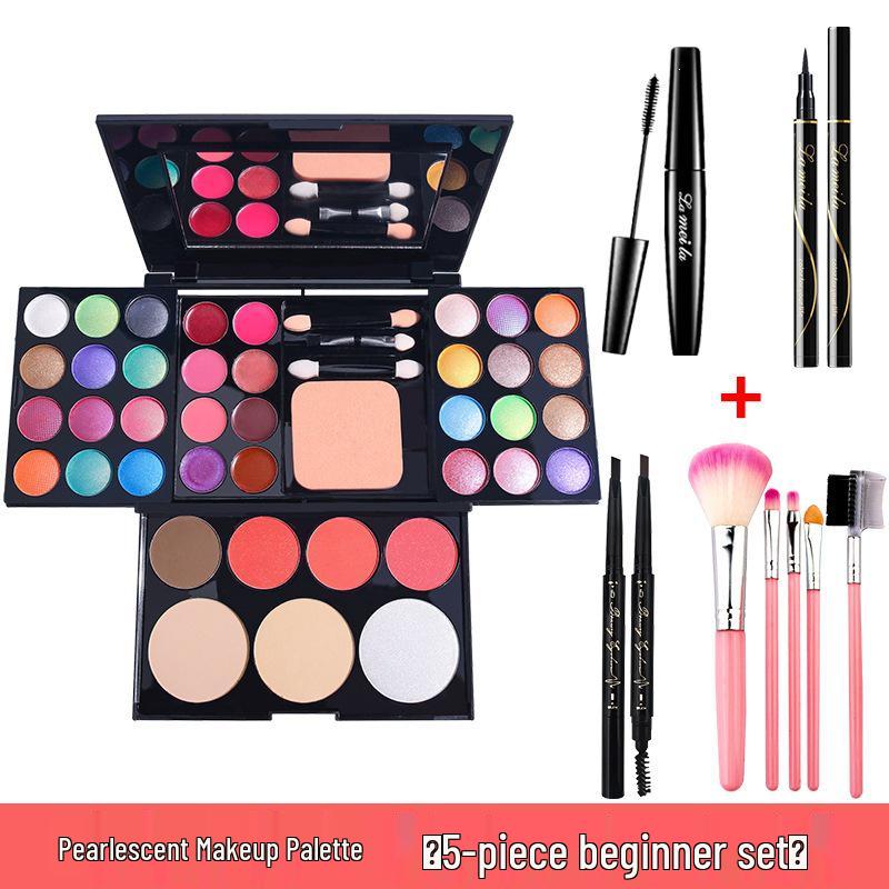 39-Color Eyeshadow Palette & Makeup Set: Beginner-Friendly Blush, Powder, Lipstick Combo