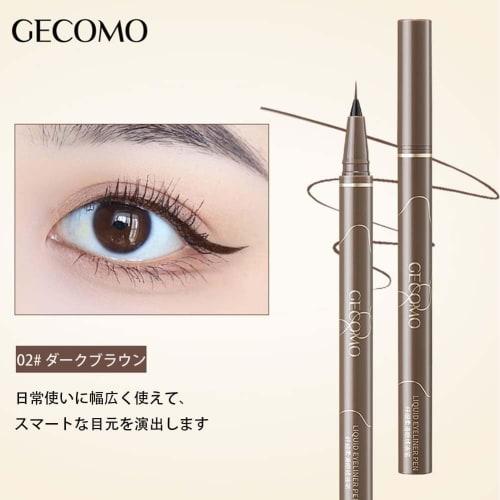GECOMO Genuine Waterproof and Sweatproof Eyeliner, Extra Fine, Long Lasting, Easy to Color, Korean Makeup, Smudge Resistant, Extra Fine Eyeliner, 0.00