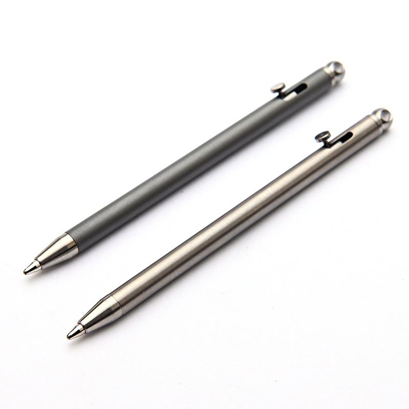 Mini Titanium Alloy Bolt Action EDC Keychain Pen - Portable Travel Ballpoint