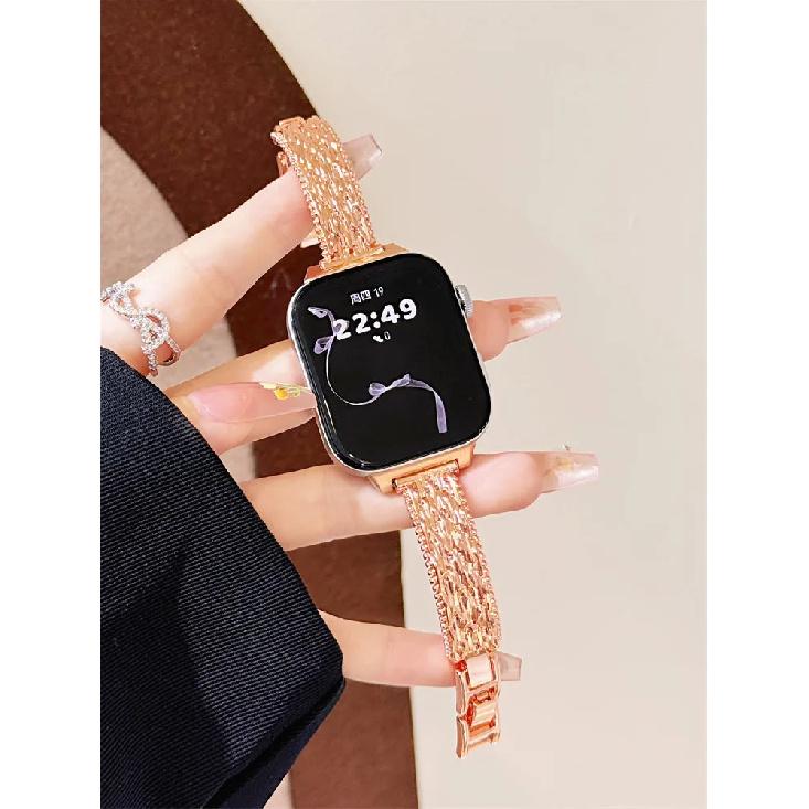 

3D Corrugated Bracelet for Huawei Gt 4 5 3 2 Stainless Steel Metal Watch Band for HUAWEI 8 9 10 18 22mm Strap for Huawei FIT 3 4 for 18MM рожевий колір золота