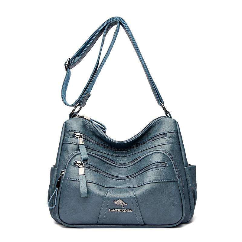 Genuine Brand Leather Shoulder Bag Casual Tote Bag Fashion Design Handbag Daily Commuter Messenger Bags Female Solid Color Purse