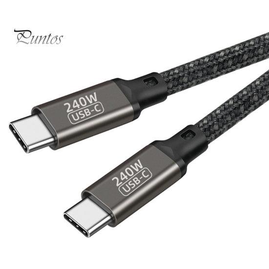 

Кабель для передачи данных типа C PD3.1, 240 Вт, с двойной головкой, высокоскоростной, безопасный, для быстрой зарядки, плетеный провод, зарядный шнур типа C «папа» на тип «C», аксессуары для мобильных телефонов 50cm A