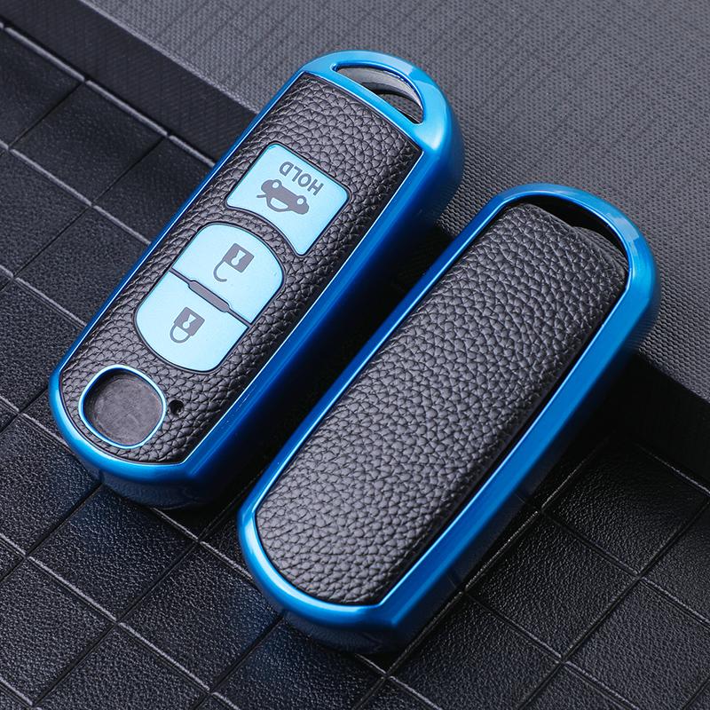 Funda de cuero TPU para llave inteligente de coche, funda protectora para Mazda 2 3 5 6 Axela Atenza Demio CX-3 CX-4 CX-5 CX-7 CX-9 MX5 CX8