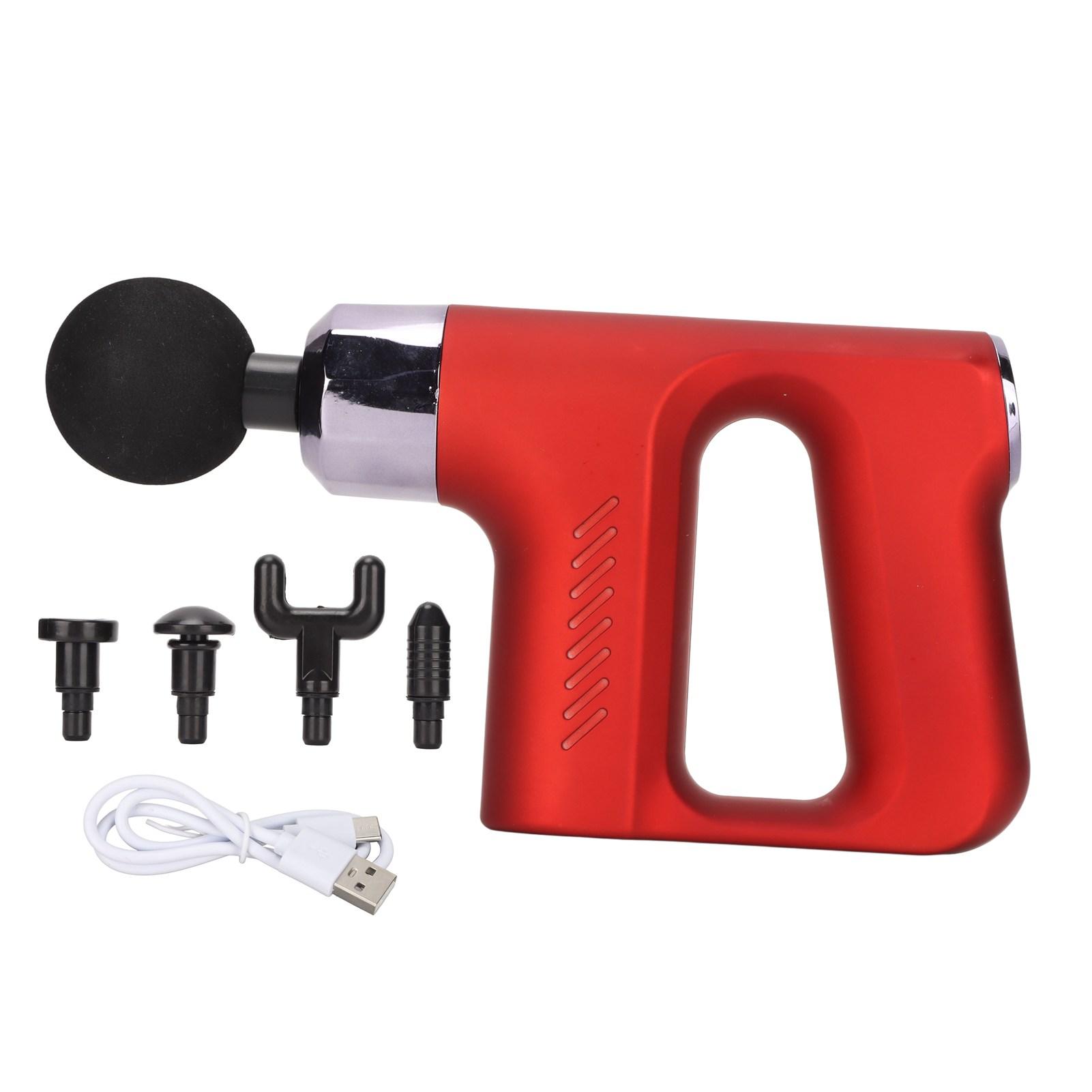 

Ударный мышечный массажер небольшой портативный расслабляющий фитнес-электрический частотно-преобразовательный аппарат красный