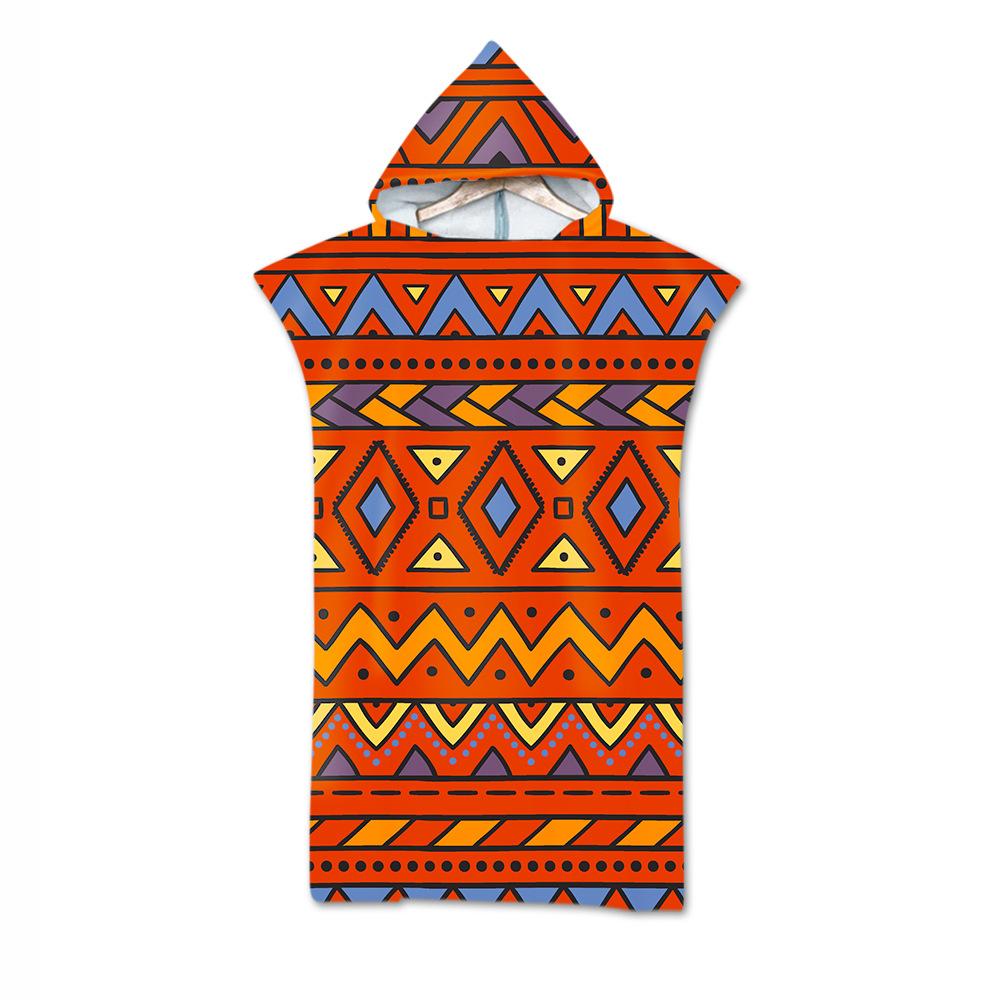 Adult Bath Towel Beach Towel Cape Geometric Print Hooded Bath Towel