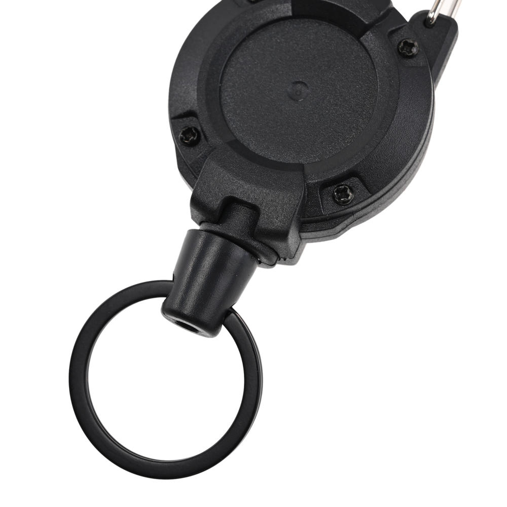 Heavy Duty Retractable Badge Reel Outdoor Climbing Buckle Keychain Strap Tactical Id Badge Reel Strap Steel Retractable Rope